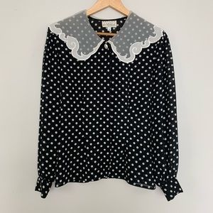 Vintage Peters & Ashley Polka Dotted Blouse